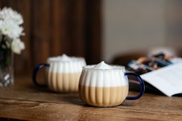 SÆT med 2 vægglas med blåt håndtag 350ml TULIP 1180