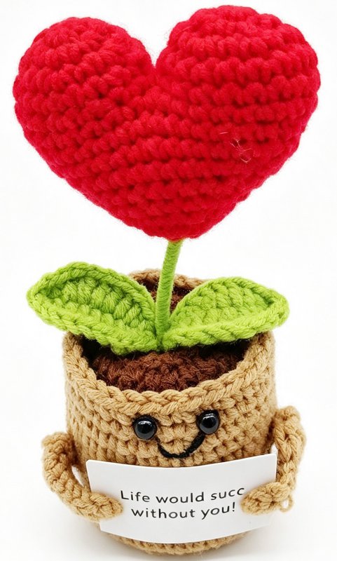 Q-K2.2  DC2550-035 Knitted Positive Heart 14.5cm