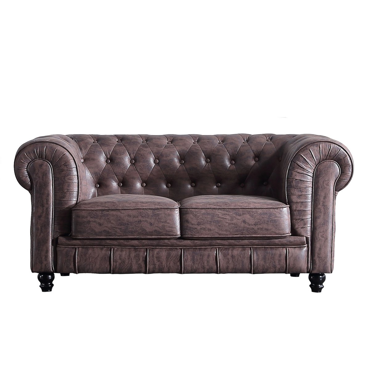CHESTERFIELD SOFA 2 SÆDER CHOKOLADE VINTAGE OK1194 (8472)