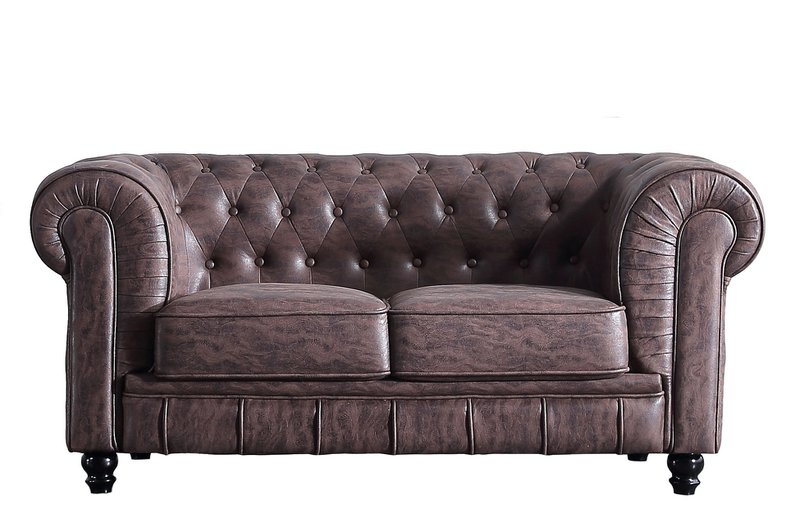 CHESTERFIELD SOFA 2 SÆDER CHOKOLADE VINTAGE OK1194 (8472)