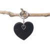 Bag hanger heart Black with charm