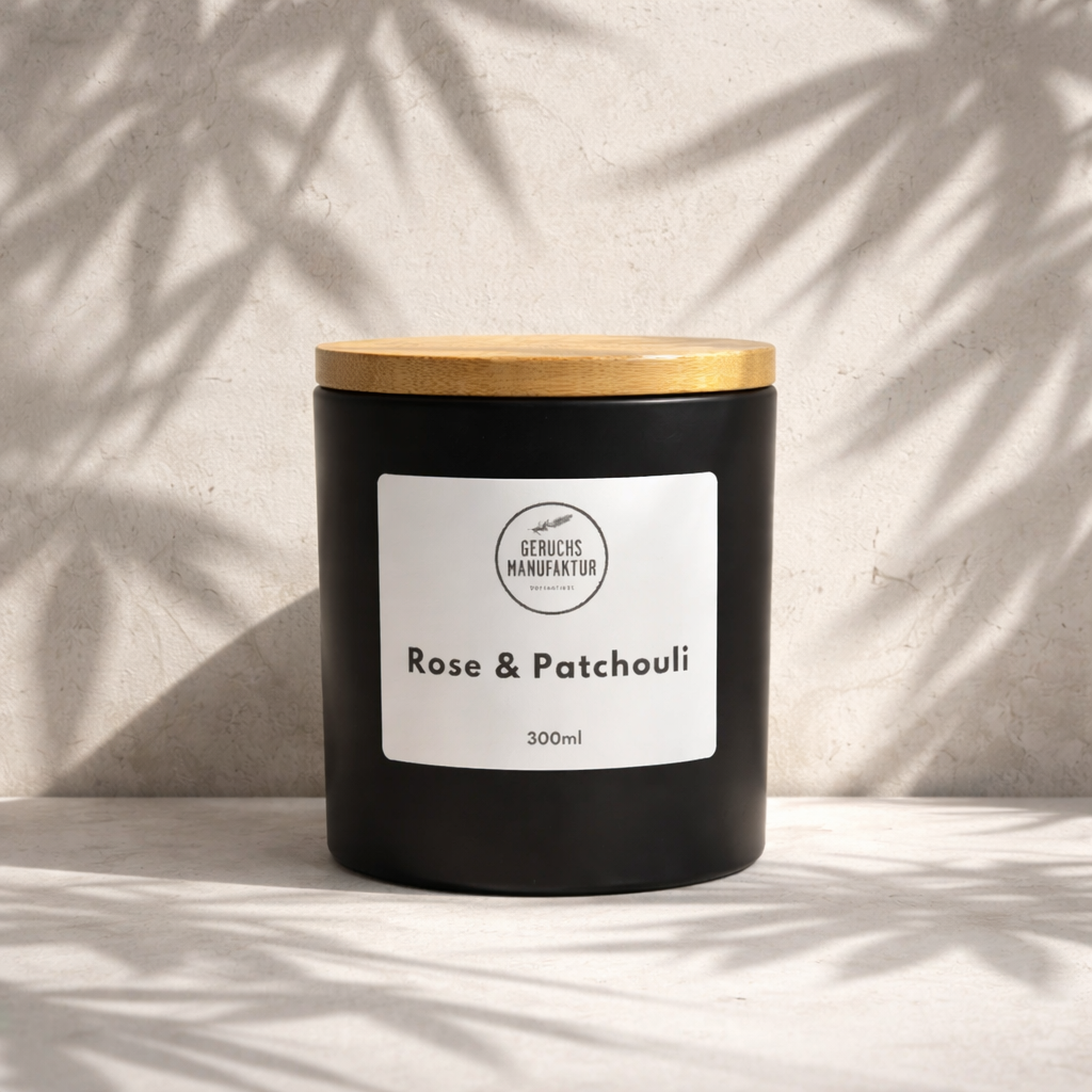Premium fragrance candle "Rose & Patchouli"-Floral & spicy