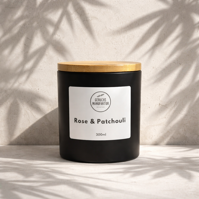 Vela de fragancia premium "Rose & Patchouli" -Floral & Spicy