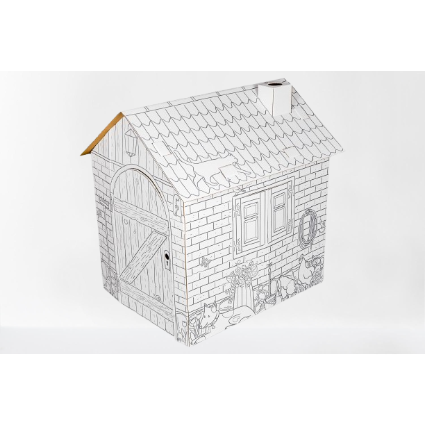 Creative Playhouse piccola fattoria, giocattolo di cartone per bambini, fai -da -te, costruzione e colorazione, 3+, ottimo regalo per compleanni e feste