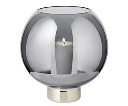 Lantern Jack (H 21 cm, Ø 19.5 cm), dark crystal glass with platinum base