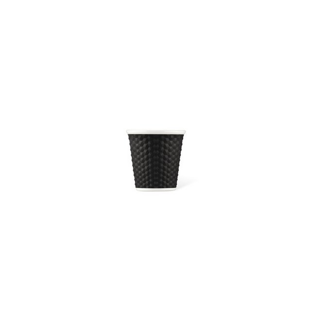Tasse en porcelaine LAP 80ml avec silicone. grip nid d'abeille Noir