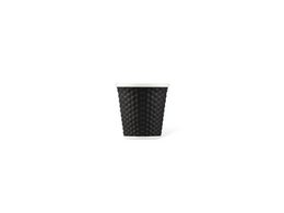 Beker porselein LAP 80ml met silic. grip honingraat Black