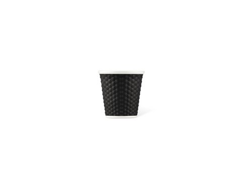 Porcelain cup LAP 80ml with silicon. grip honeycomb Black