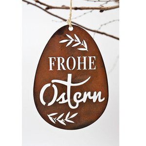 Patina Easter egg decoration set "Happy Easter" for hanging | Hanging decorations in a set of 3