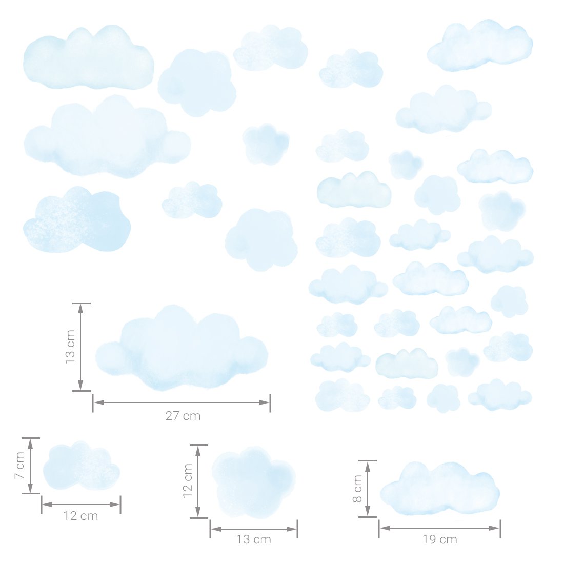 Wandaufkleber | Wolken blau