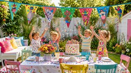 Puk Art® | Stoffen Slinger | Confetti | Dubbelzijdig • 12 meter