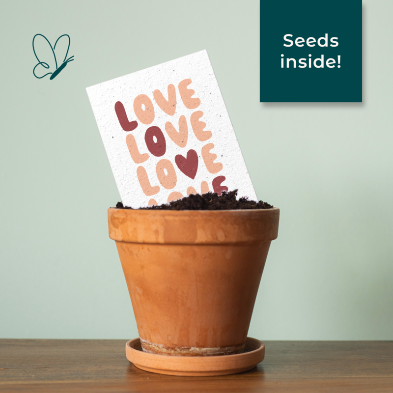 Seed paper greeting card - Love love love