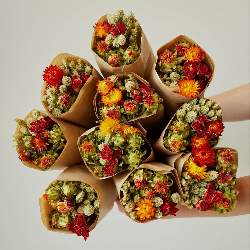 Market More Dried Flowers Bouquet – Orange