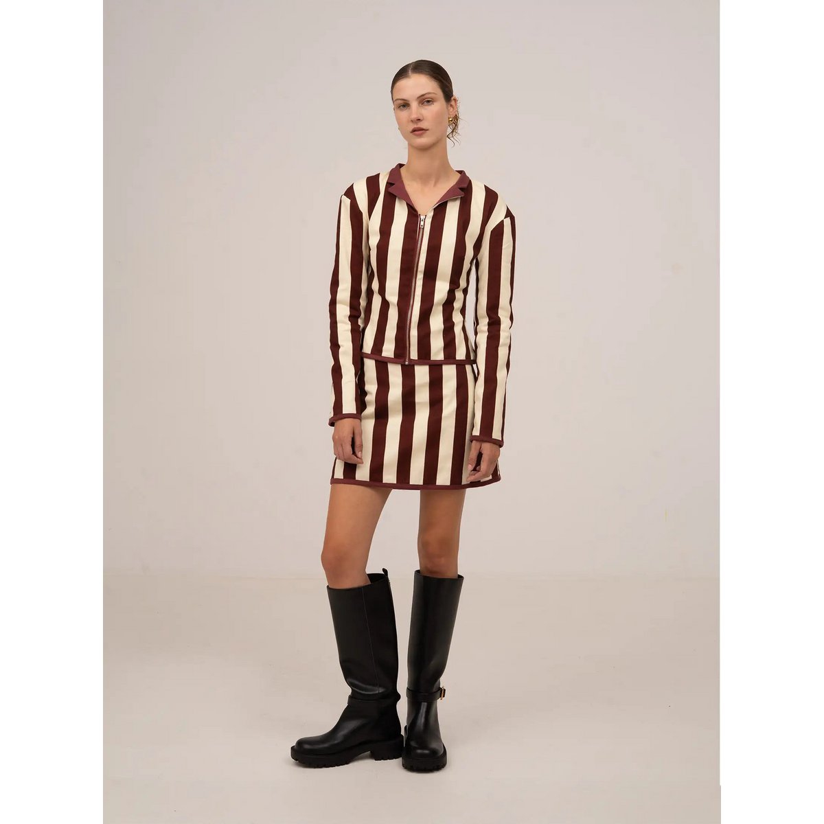 Whistle Burgundy Striped Jacket