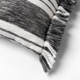 Dutch Decor EDGAR - Cushion 45x45 cm - 85% recycled polyester - Eco Line - Charcoal Gray - Anthracite, white