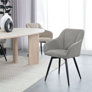 Sienna fauteuil [set van 2] [linnenstof] [360 graden draaibare voet]