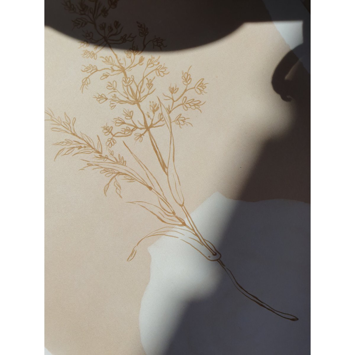 Scandi Grasses Poster "Grasses White Vase" A4 - Sustainable art prints on recycled paper in cellophane