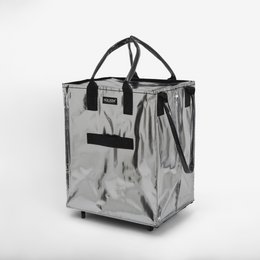 Hulkenbag stort sølv med bygget cover