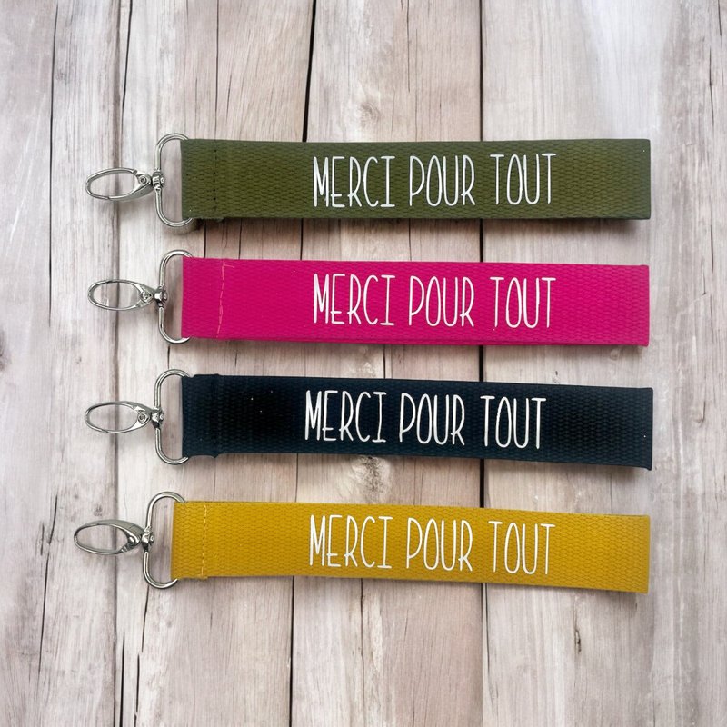 Strap key ring, “Thank you for everything”