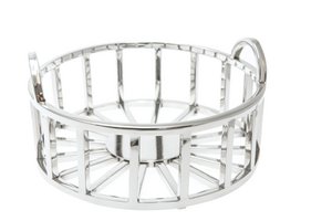 Ronde fruit gesneden in zilver 28x28x14cm