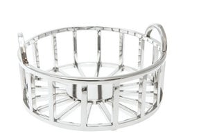 Ronde fruit gesneden in zilver 28x28x14cm