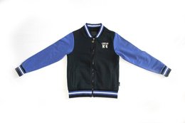 LewyLou NO4 Sweat jacket black with blue sleeves
