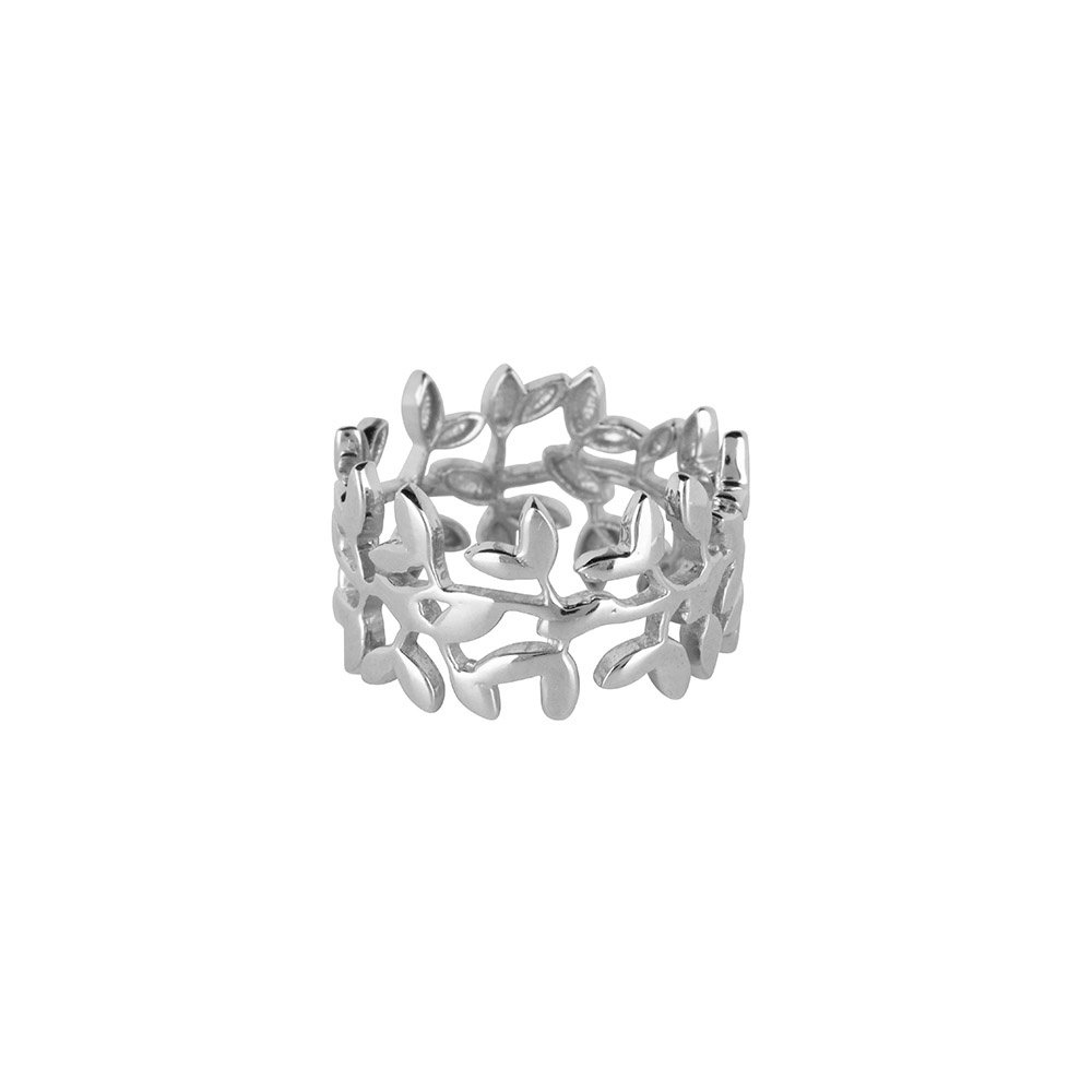 Nyssa wide tree ring silver
