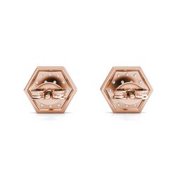 Orecchini esagonali - Oro rosa e cristallo