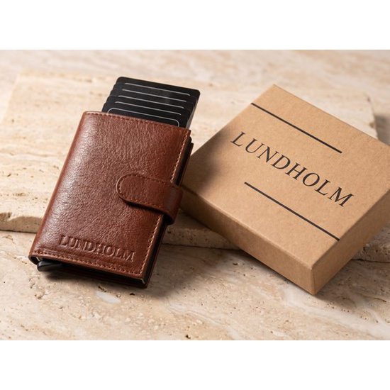 Lundholm Leren Pasjeshouder mannen Bruin | RFID anti-skim bescherming | Lundholm Örebro serie
