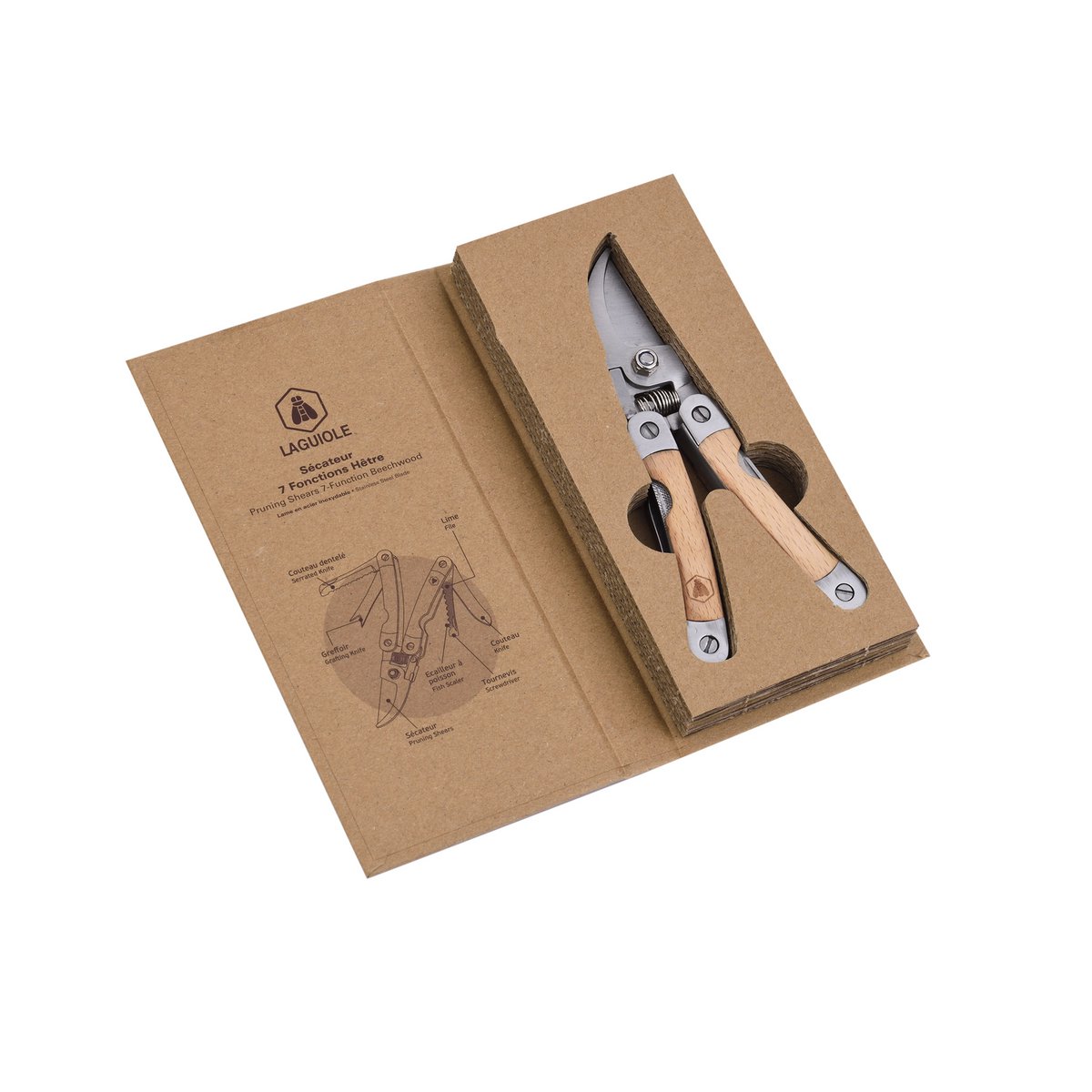 Garden cisailes saveur 7 functions in beech wood