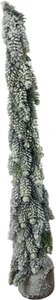 Christmas tree on wooden base - Snow | 46 cm | atmospheric Christmas decoration | Decorative art Christmas tree | White Christmas | Red