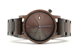Orologio da uomo in legno pieno di ebano
