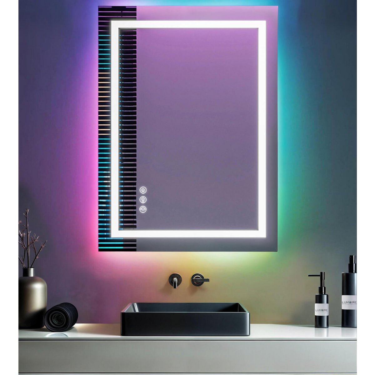 RGB-badkamerspiegel Lumoire Matrix verticaal 60 cm