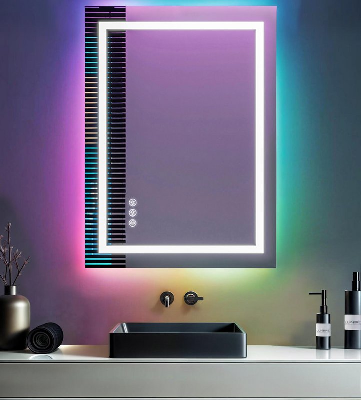 RGB-badkamerspiegel Lumoire Matrix verticaal 60 cm