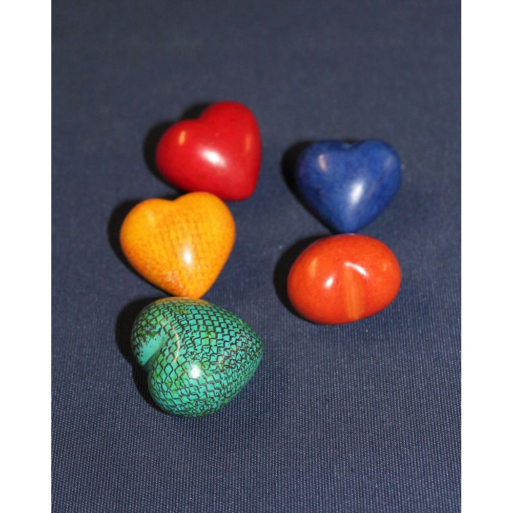 049 Mini Mini heart colorful - soapstone
