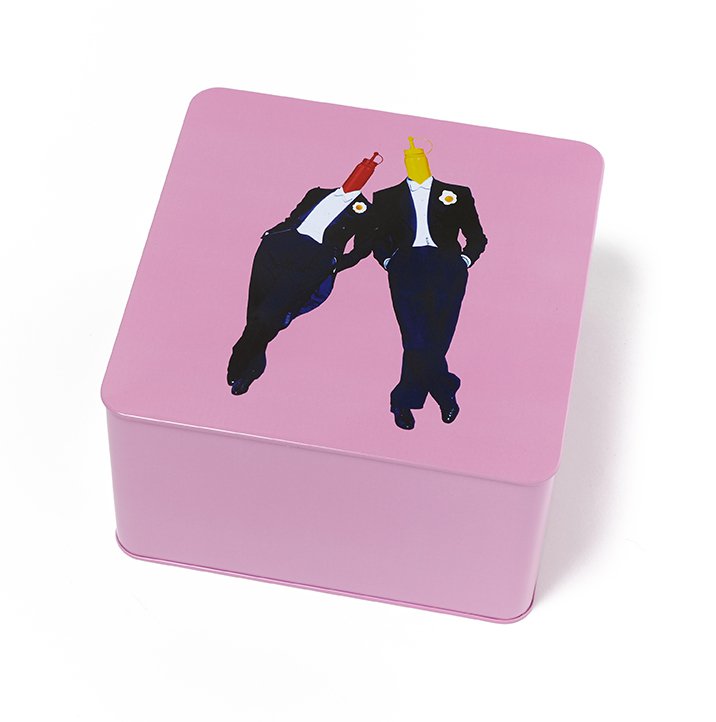 Ketch & Mout square metal tin box