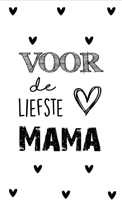 Tarjeta de 5 x 8,5 cm con texto para la mamá más dulce.