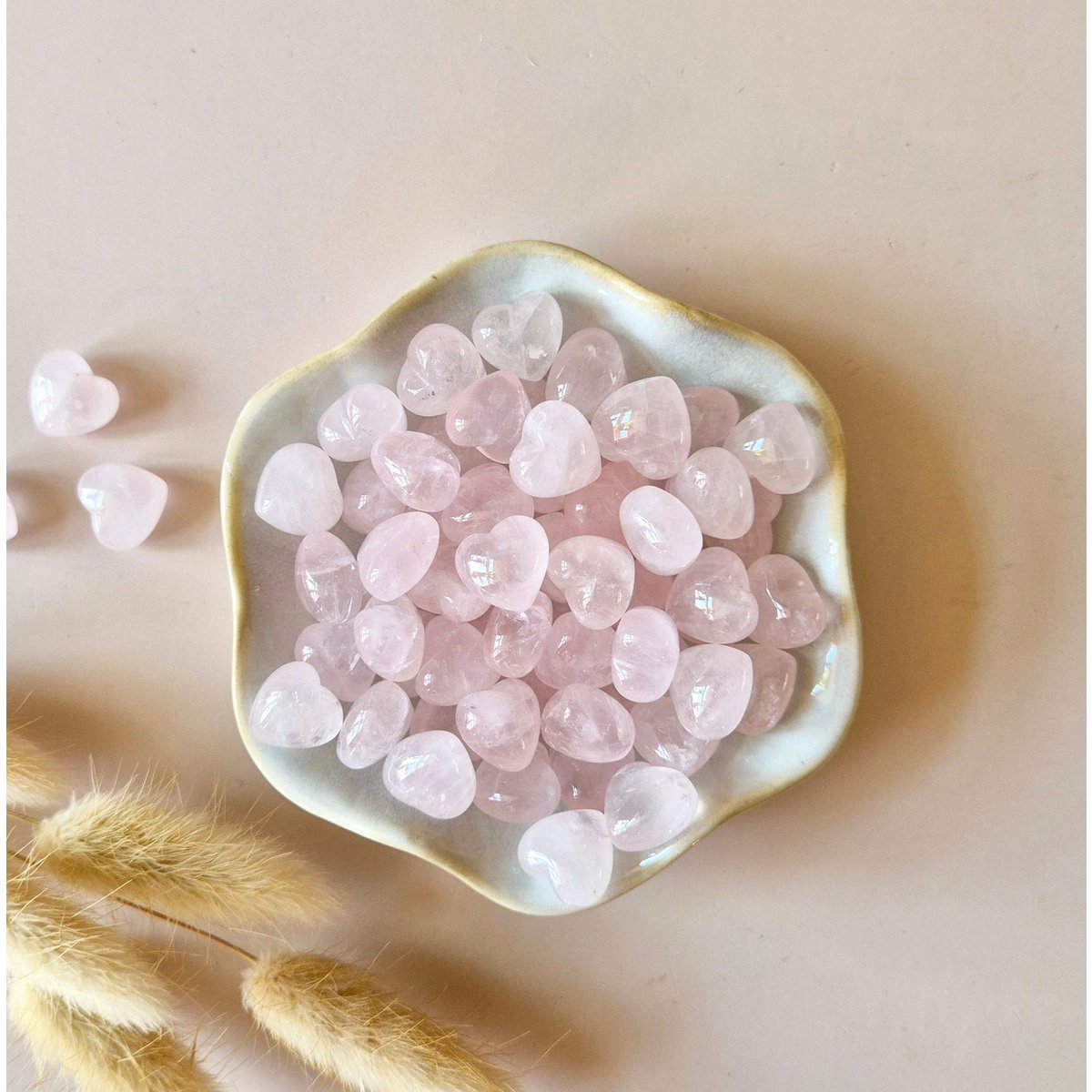 Mini Gemstone Heart Backstone - Rose Quartz (1.5 cm) for Crystal Confetti