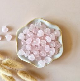 Mini Gemstone Heart Backstone - Rose Quartz (1.5 cm) for Crystal Confetti