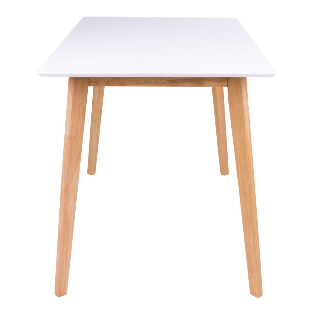 Vojens Eettafel - wit, natuurlijke houten poten, 70x120x75cm