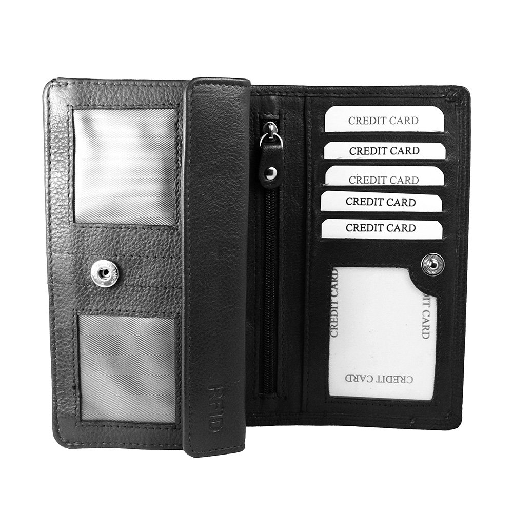 Portefeuille Femme en Cuir RFID - Portefeuille Femme en Cuir - Modèle Harmonica