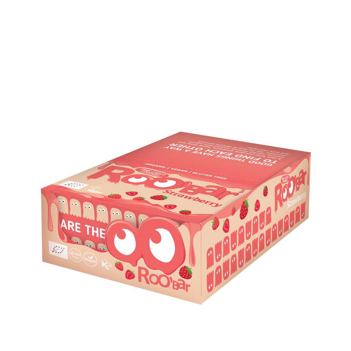 Roobar sour cherry bar covered with white glaze, organic, Roobar, 30g
