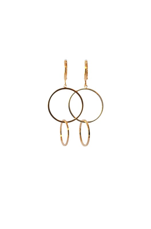 Earrings rings rhodium (silver color) or goldplated