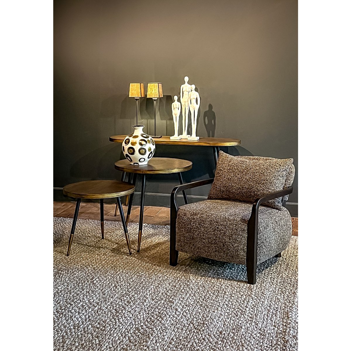SEAT WILDOX CASHMERE BROWN DARK BROWN OAK