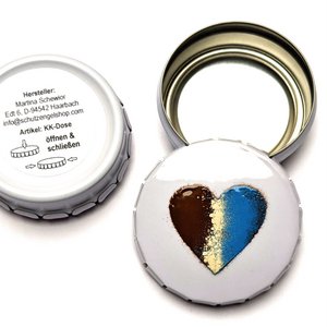 Click-Klack-doses 9-Set white, motif "heart"