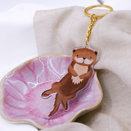 Sleutelhanger Otter Animal Acryl - Inwijdingsfeest Cadeau Otter Leuke sleutelhanger