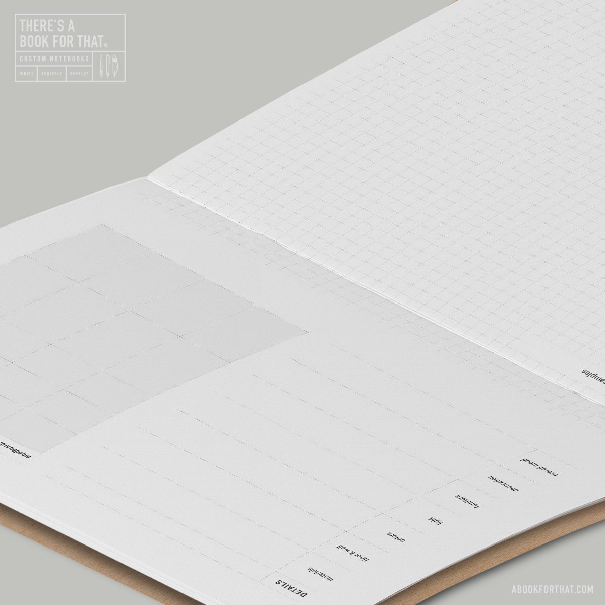 Cuaderno de papelería de diseño de interiores