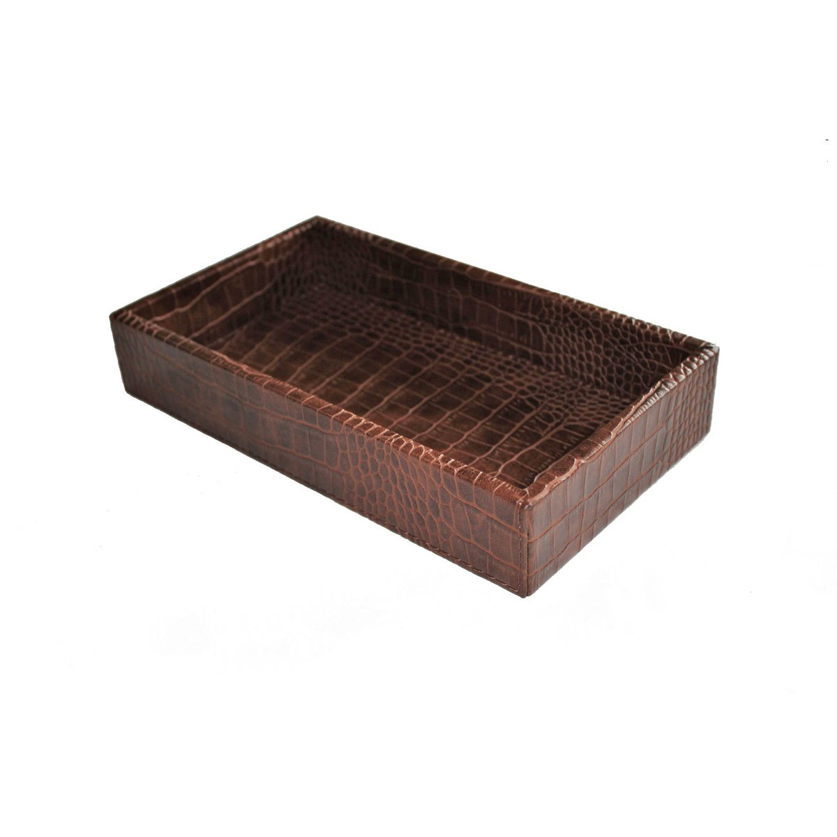Comprimé en cuir synthétique marron clair croco marron clair
