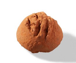 Whipped cream truffles - 200 grams, chocolate covered nuts, round brown truffles with white centers