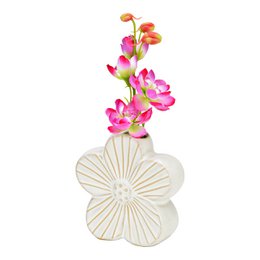 Vase flower made of porcelain, white (b/h/t) 10x10x4cm